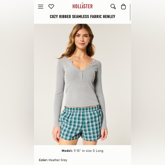 HOLLISTER COZY RIBBED SEAMLESS FABRIC HENLEY SIZE XXS LONG - Picture 3 of 5
